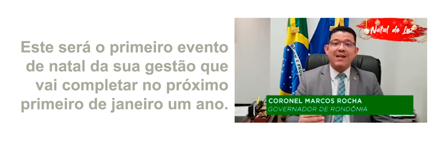 ROCHA CONVIDA POPULARES PARA O PRIMEIRO 'NATAL DE LUZ' DE SUA GESTÃO COMO GOVERNADOR - News Rondônia