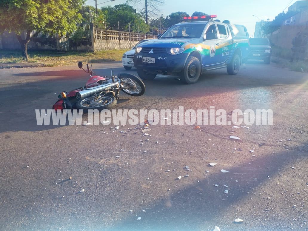 Motociclista é socorrido em estado grave após bater em Van que avançou preferencial - News Rondônia