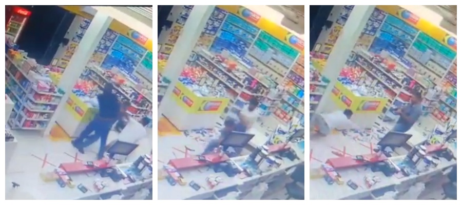 Vídeo flagra ação de criminosos durante um assalto a uma farmácia em Senador Guiomard, Acre; bandidos não contavam com a reação da vítima - News Rondônia