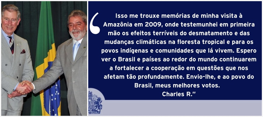 Rei Challes III felicita Lula e reforça parceria da coroa britânica' na proteção da Amazônia - News Rondônia