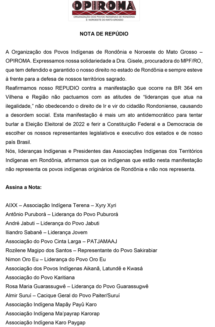 NOTA PÚBLICA: Ministério Público Federal - News Rondônia