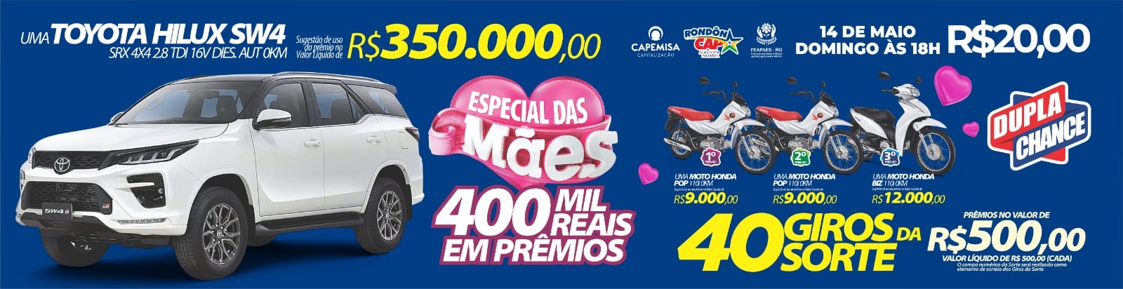 Rondôncap sorteia sete anos de salário, duas motos, uma tv de 43 e 40 giros de 500 reais cada - News Rondônia