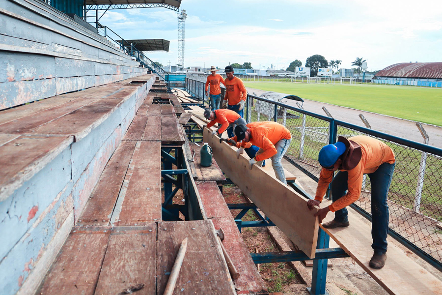 Vilhena: Secretaria de Esportes reforma estádio Portal da Amazônia para a estreia do Campeonato Rondoniense - News Rondônia