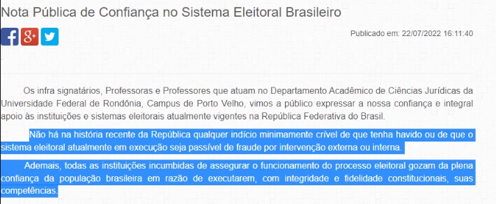 Unir faz história ao ler cartas em favor da Democracia brasileira - News Rondônia