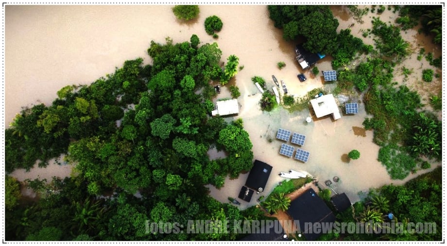 Rio Jacy transborda e deixa indígenas ilhados na Aldeia Karipuna - News Rondônia