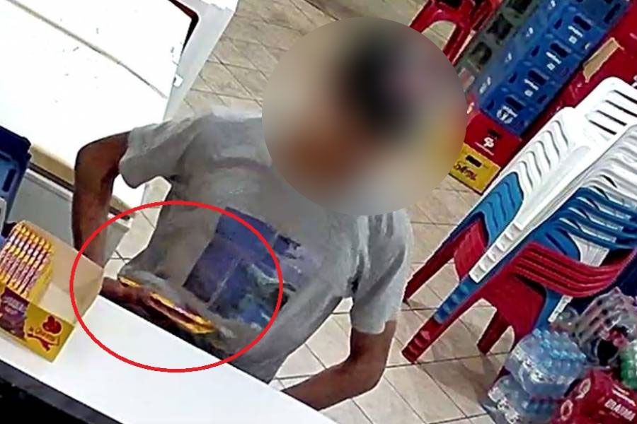 Câmeras mostram rapaz furtando barras de chocolate em distribuidora de bebidas, em Vilhena - News Rondônia