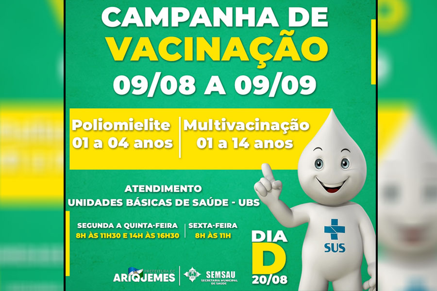 Semsau inicia campanha de vacinação contra Poliomielite e Multivacinação - News Rondônia