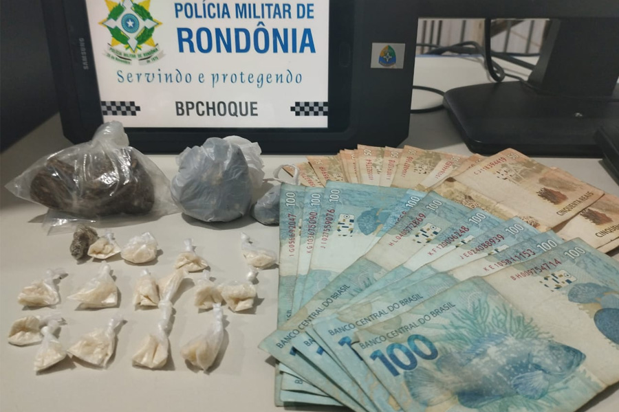 NO ESCURO: Dupla é flagrada com drogas e quase R$3 mil reais em residência na capital - News Rondônia