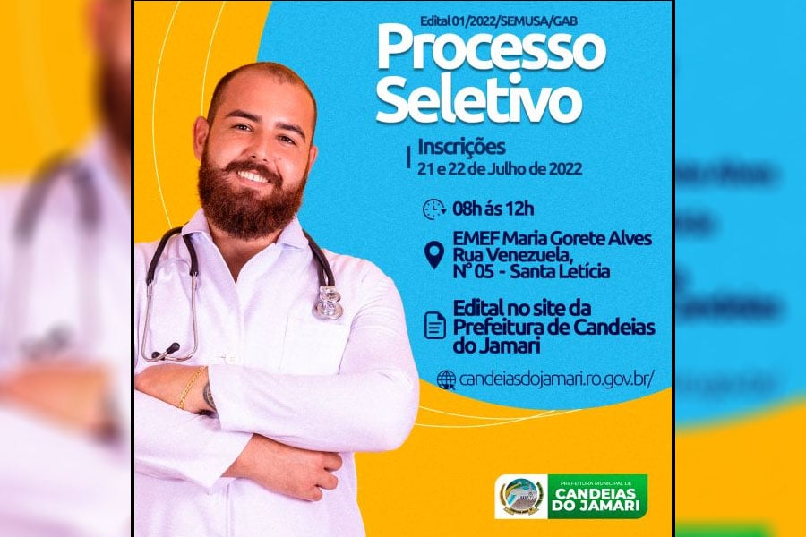 Prefeitura de Candeias do Jamari anuncia Processo Seletivo para profissionais da saúde - News Rondônia