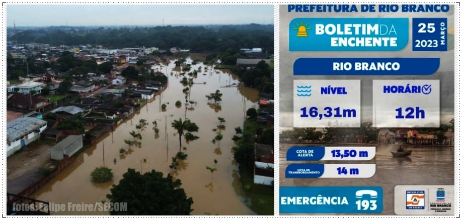 Debaixo dágua: Rio Branco está sob emergência pública - News Rondônia