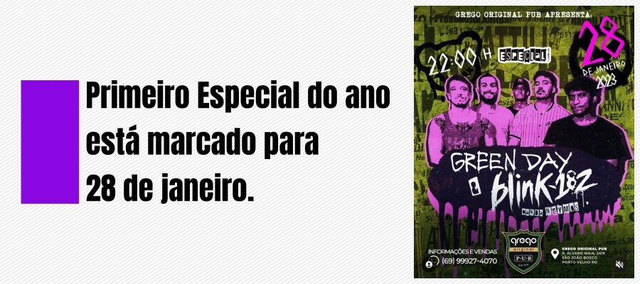 Banda Neymos apresenta os sucessos de Green Day & Blink-182 no Especial Grego Original Pub - News Rondônia
